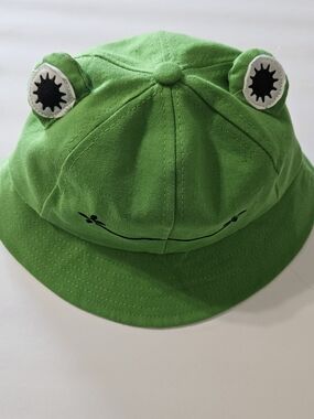 Green Frog Bucket Hat One Size EUC